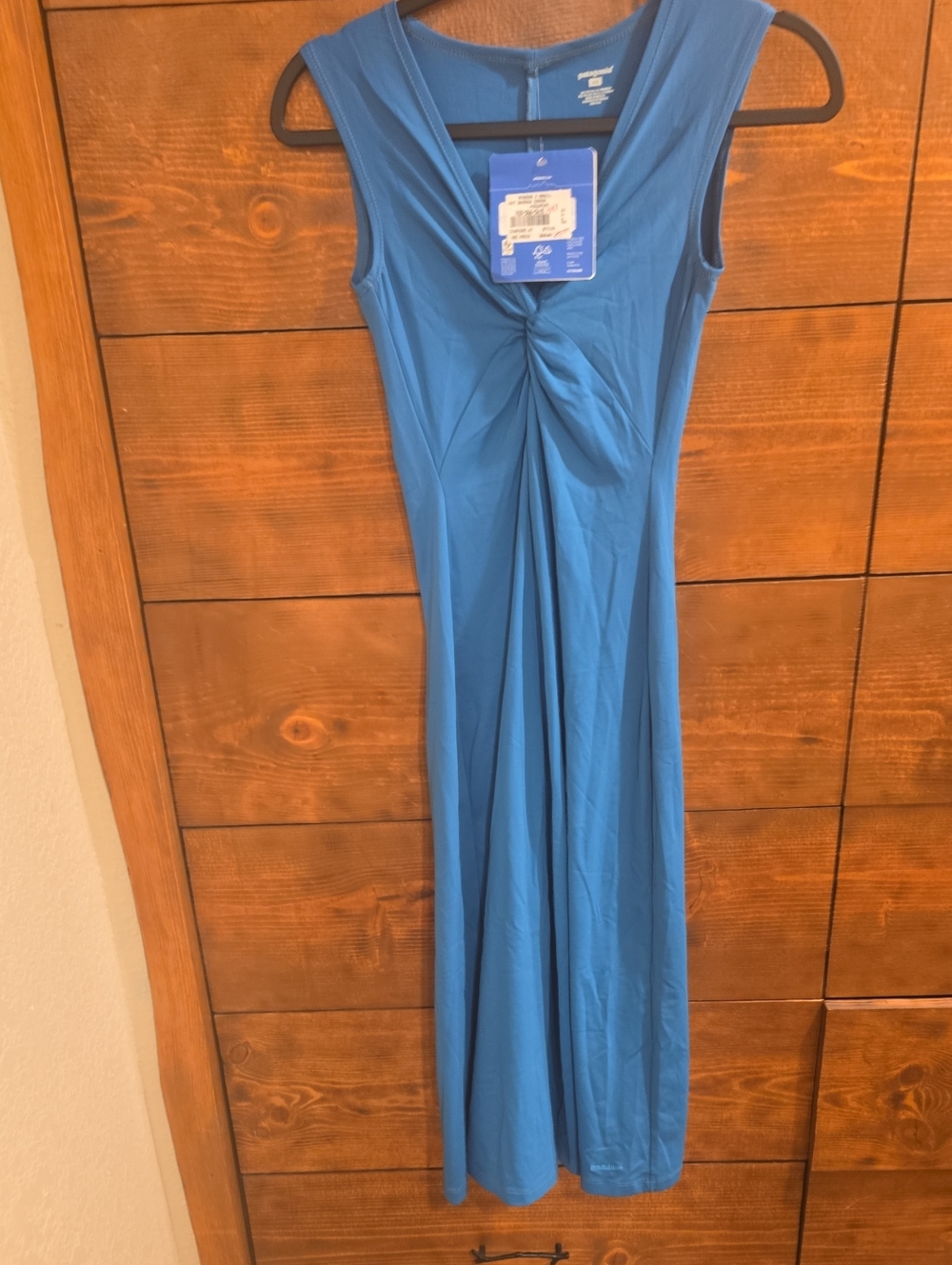 Patagonia NWT Twist Front Maxi Dress Size XS Teal Blue Sleeveless Travel